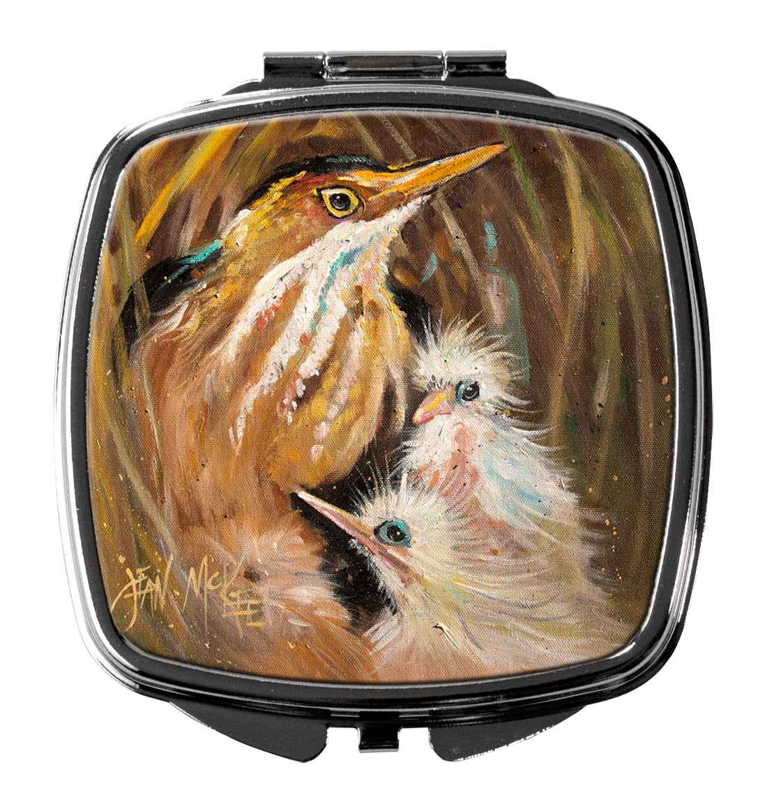 Happy Family Compact Mirror Decorative Travel Makeup Mirror for Women Girls Gifts Pocket Makeup Mirror Folding Handheld