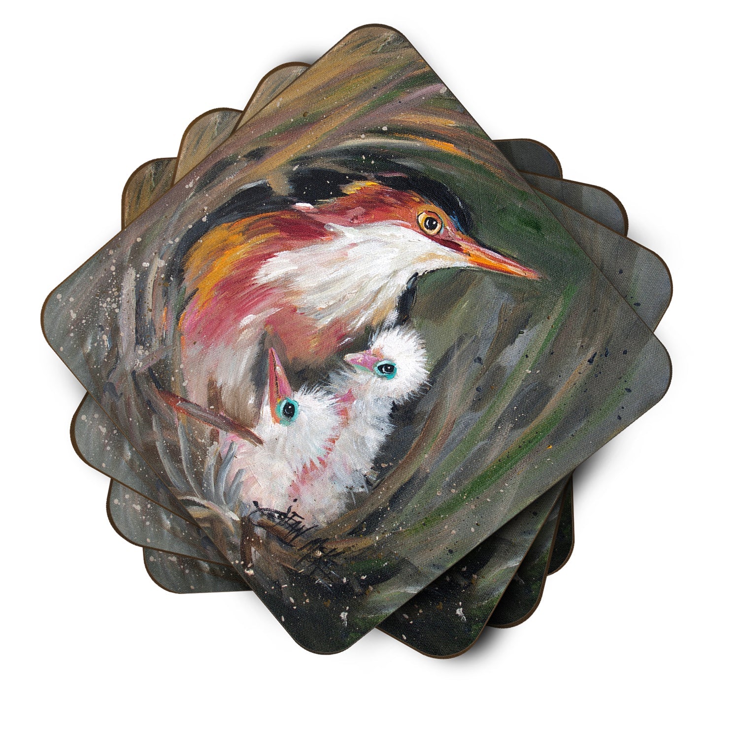 Happy Family Foam Coasters Set of 4 Cup Coasters for Indoor Outdoor, Tabletop Protection, Anti Slip, Mouse pad Material