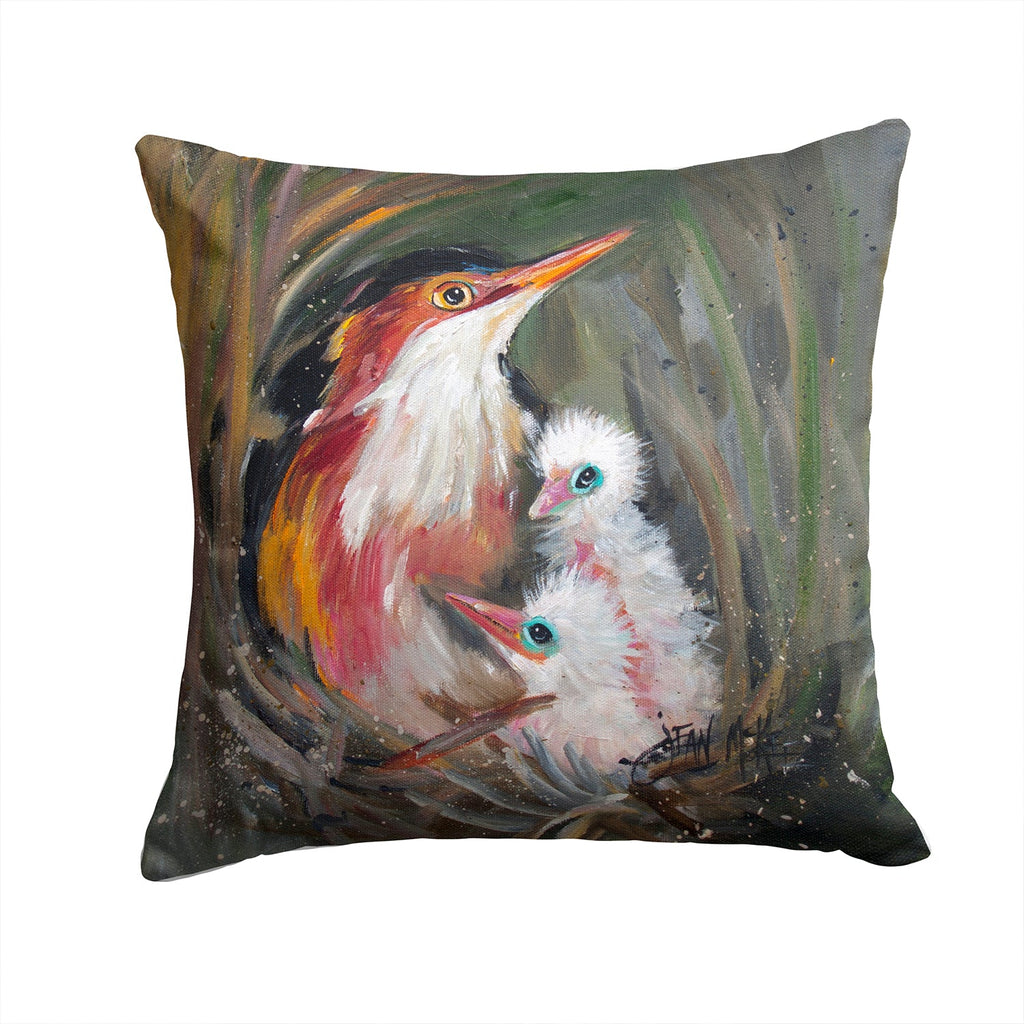 Happy Family Decorative Throw Pillow 14x14 Indoor Outdoor Accent Cushion, Fabric Cover with Insert for Sofa, Bed, Porch & Living Room