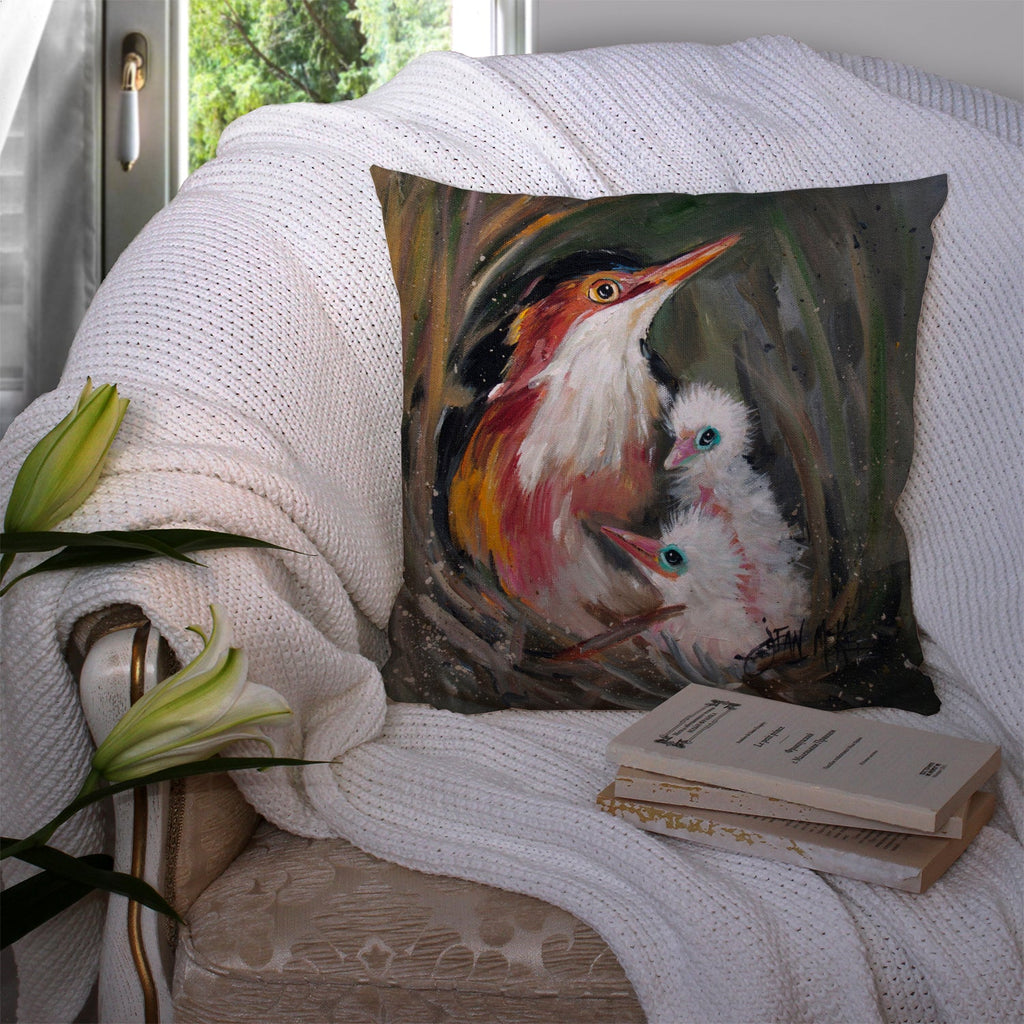Happy Family Decorative Throw Pillow 14x14 Indoor Outdoor Accent Cushion, Fabric Cover with Insert for Sofa, Bed, Porch & Living Room