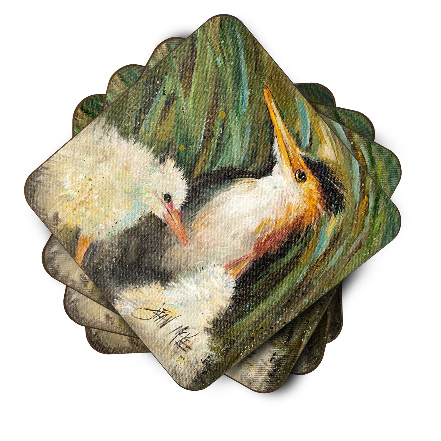Happy Family Foam Coasters Set of 4 Cup Coasters for Indoor Outdoor, Tabletop Protection, Anti Slip, Mouse pad Material