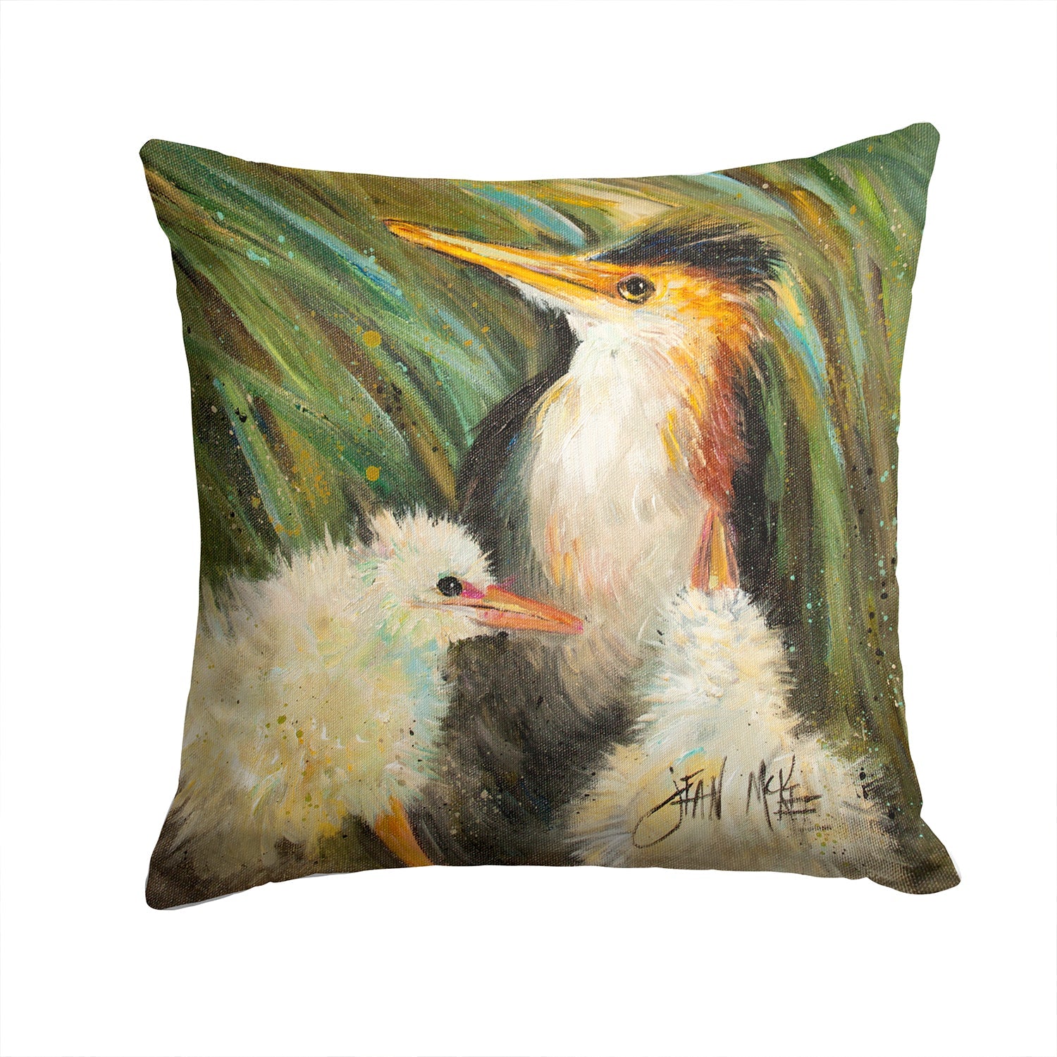 Happy Family Decorative Throw Pillow 14x14 Indoor Outdoor Accent Cushion, Fabric Cover with Insert for Sofa, Bed, Porch & Living Room