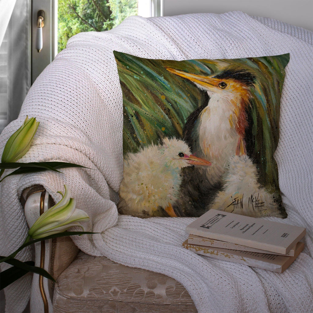 Happy Family Decorative Throw Pillow 14x14 Indoor Outdoor Accent Cushion, Fabric Cover with Insert for Sofa, Bed, Porch & Living Room