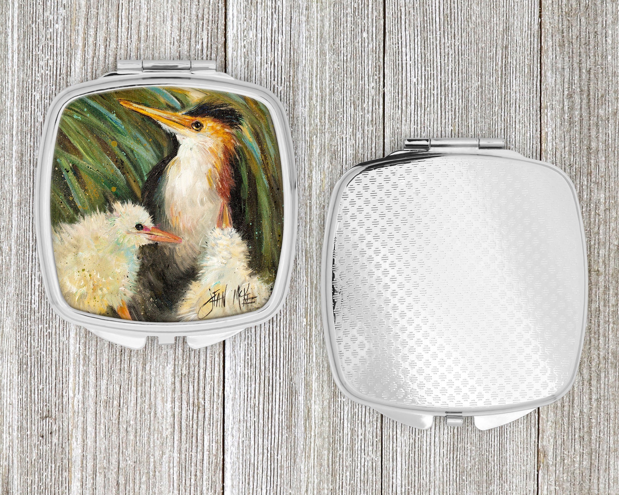 Happy Family Compact Mirror Decorative Travel Makeup Mirror for Women Girls Gifts Pocket Makeup Mirror Folding Handheld