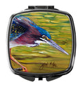 Green Heron Compact Mirror Decorative Travel Makeup Mirror for Women Girls Gifts Pocket Makeup Mirror Folding Handheld