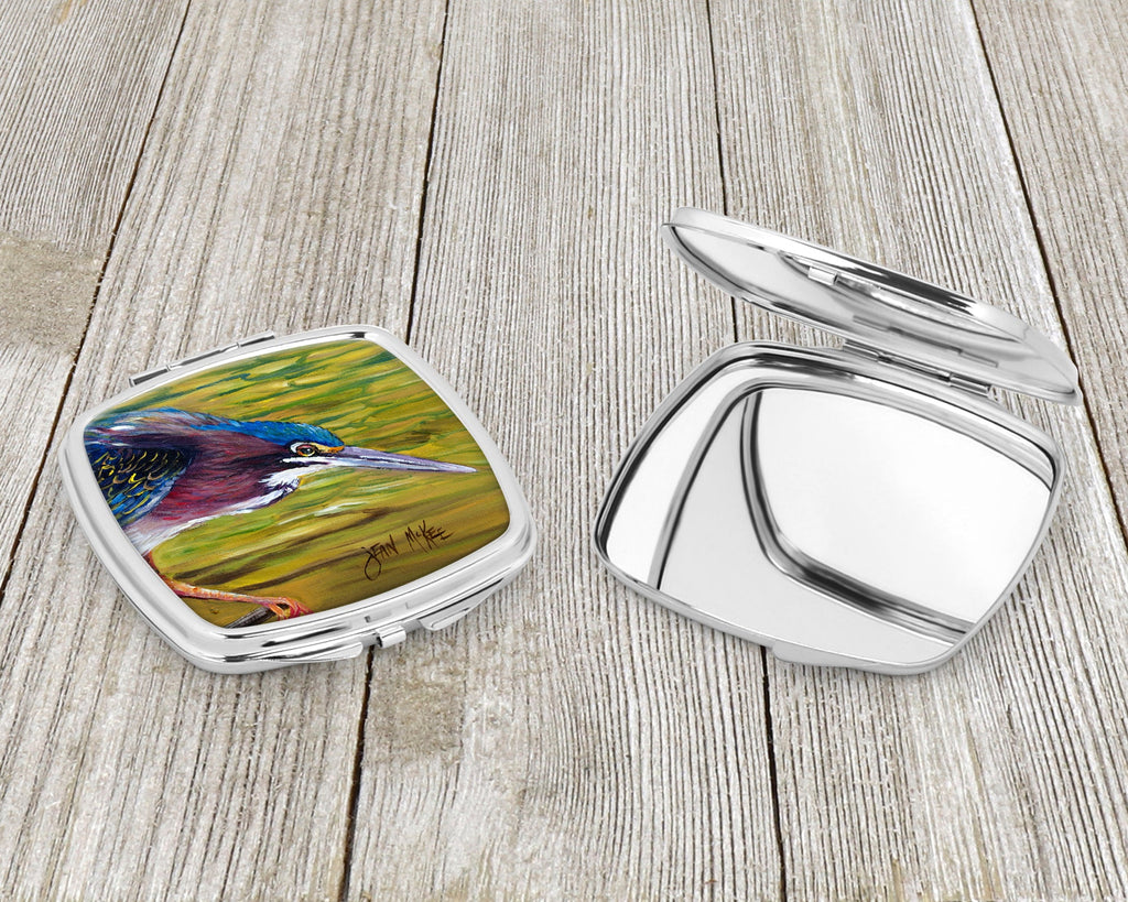 Green Heron Compact Mirror Decorative Travel Makeup Mirror for Women Girls Gifts Pocket Makeup Mirror Folding Handheld