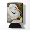 White Egret Can or Bottle Hugger Cooler Sleeve for Standard 12 oz Cans, Insulated Foam Beer & Soda Can Hugger Reusable