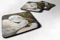 White Egret Foam Coasters Set of 4 Cup Coasters for Indoor Outdoor, Tabletop Protection, Anti Slip, Mouse pad Material
