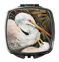 White Egret Compact Mirror Decorative Travel Makeup Mirror for Women Girls Gifts Pocket Makeup Mirror Folding Handheld