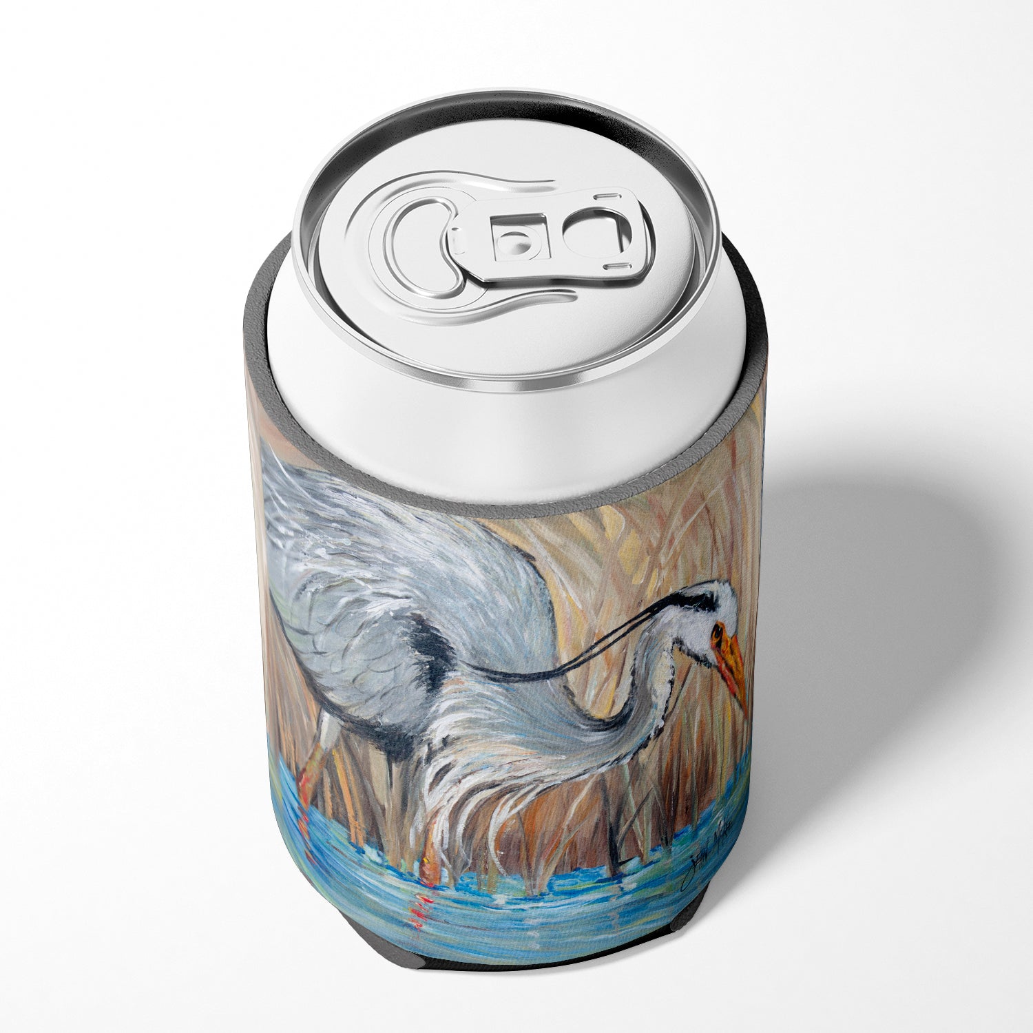 Blue Heron Can or Bottle Hugger Cooler Sleeve for Standard 12 oz Cans, Insulated Foam Beer & Soda Can Hugger Reusable