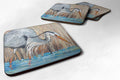 Blue Heron Foam Coasters Set of 4 Cup Coasters for Indoor Outdoor, Tabletop Protection, Anti Slip, Mouse pad Material