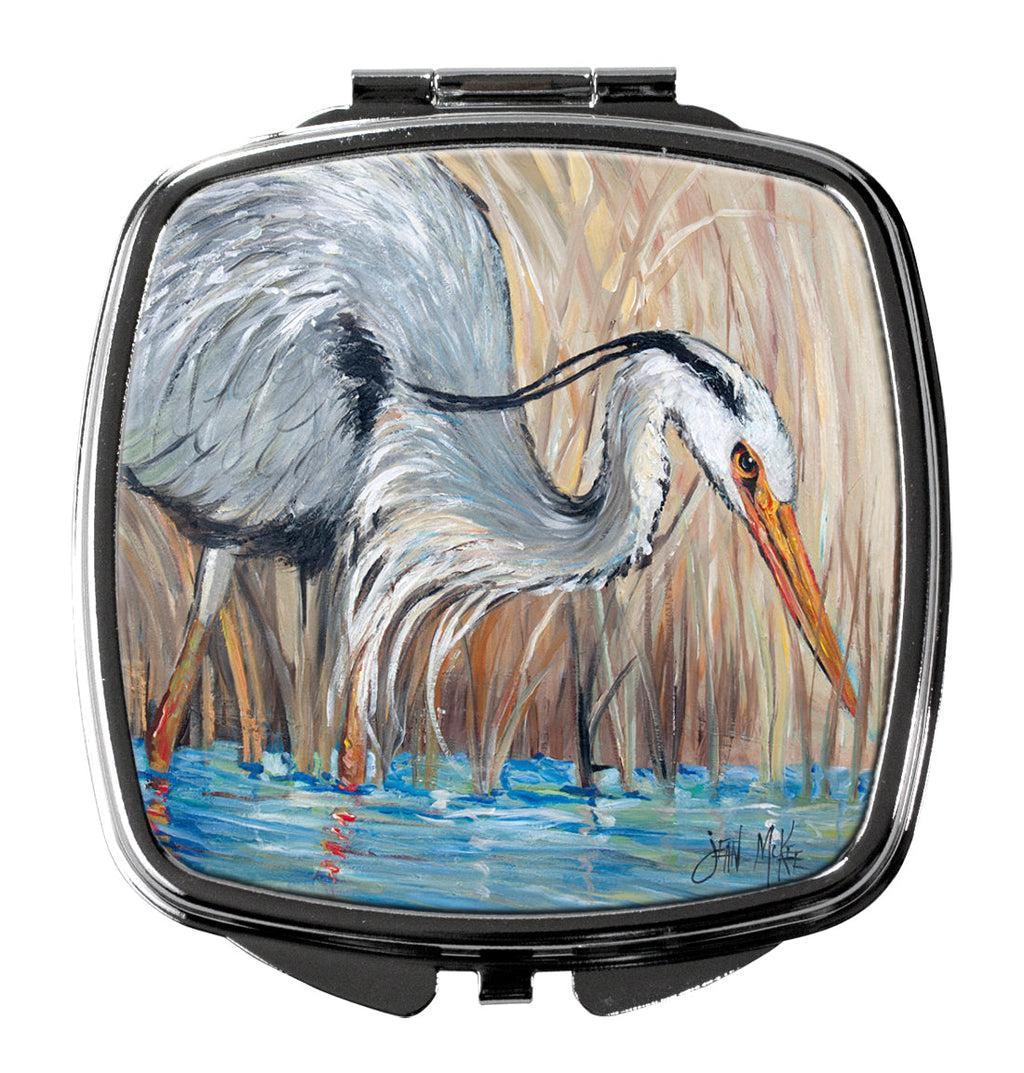 Blue Heron Compact Mirror Decorative Travel Makeup Mirror for Women Girls Gifts Pocket Makeup Mirror Folding Handheld