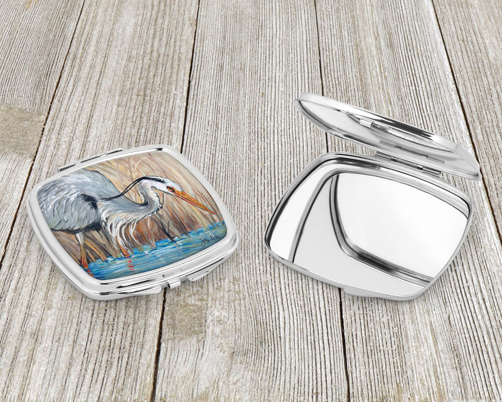 Blue Heron Compact Mirror Decorative Travel Makeup Mirror for Women Girls Gifts Pocket Makeup Mirror Folding Handheld