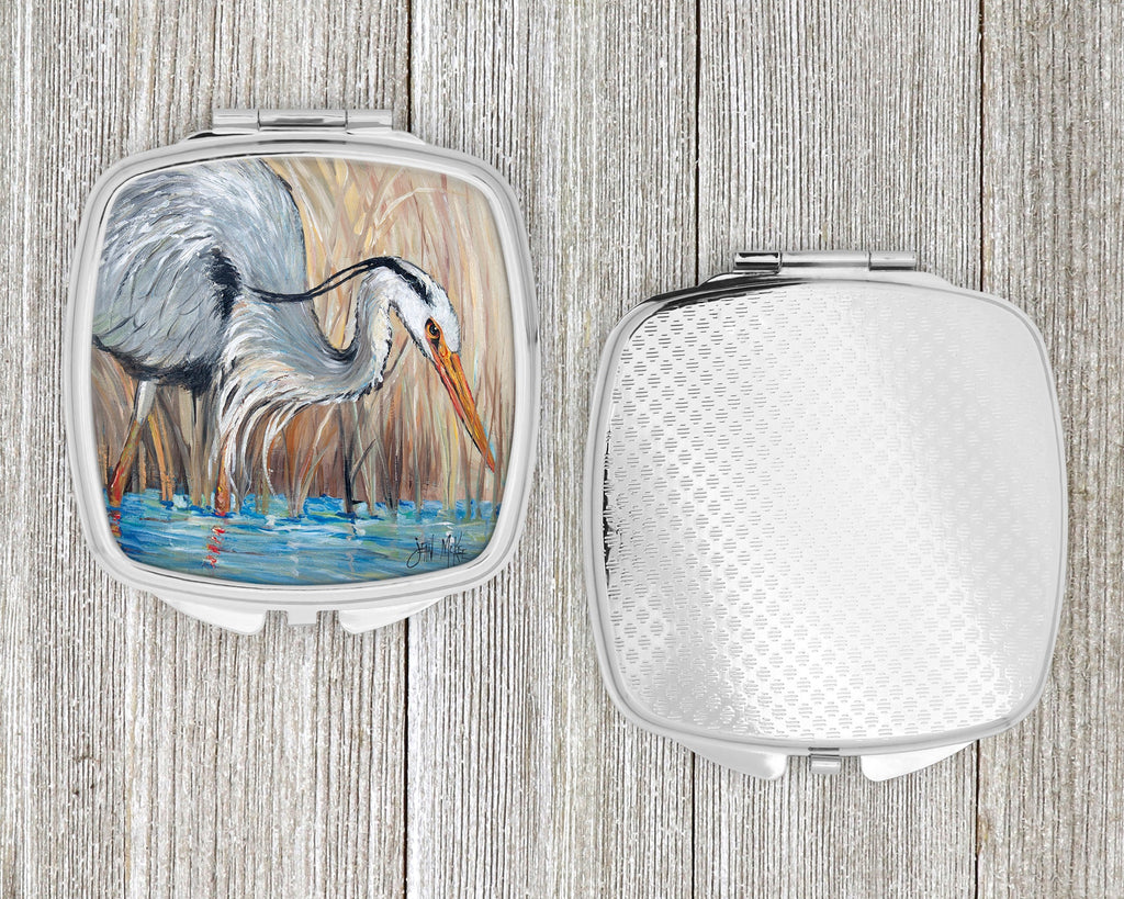 Blue Heron Compact Mirror Decorative Travel Makeup Mirror for Women Girls Gifts Pocket Makeup Mirror Folding Handheld