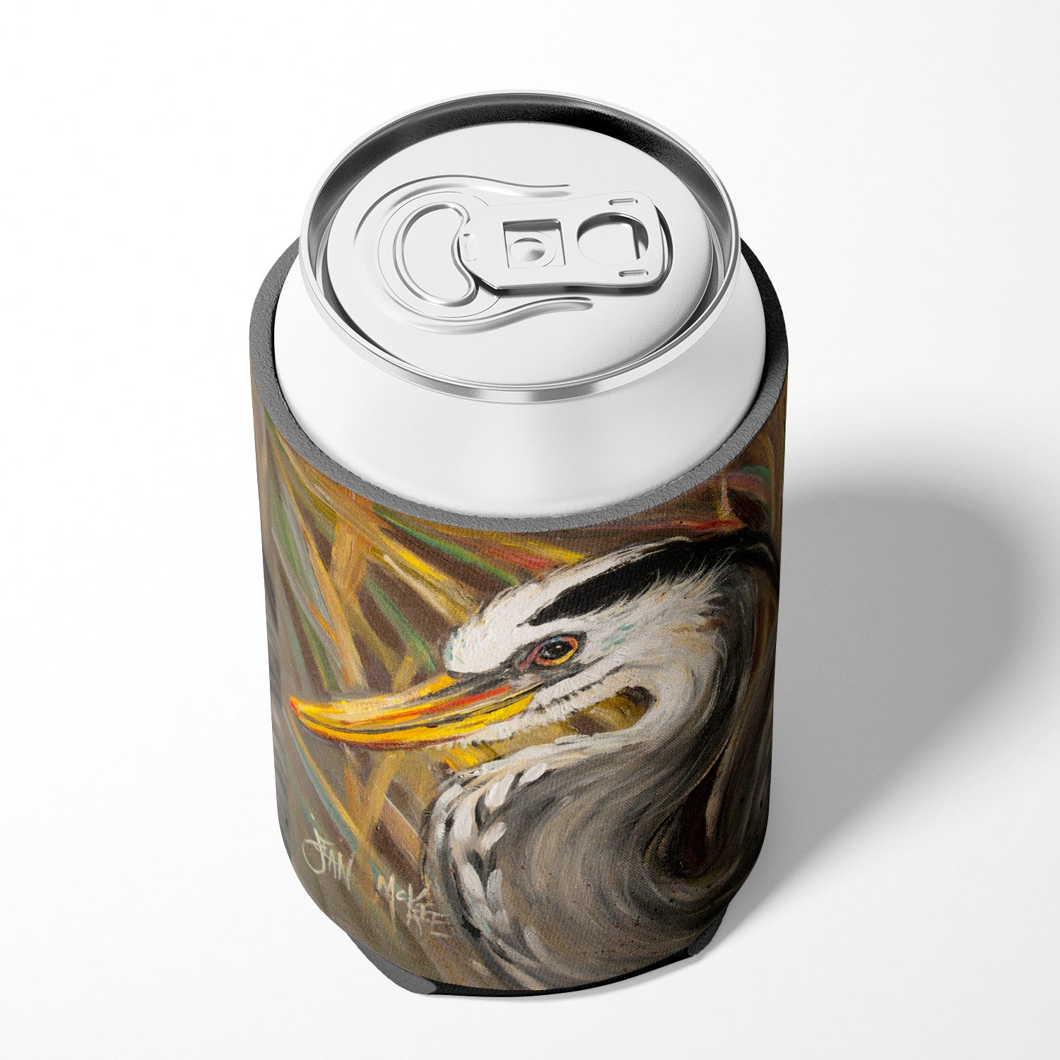 Blue Heron Can or Bottle Hugger Cooler Sleeve for Standard 12 oz Cans, Insulated Foam Beer & Soda Can Hugger Reusable