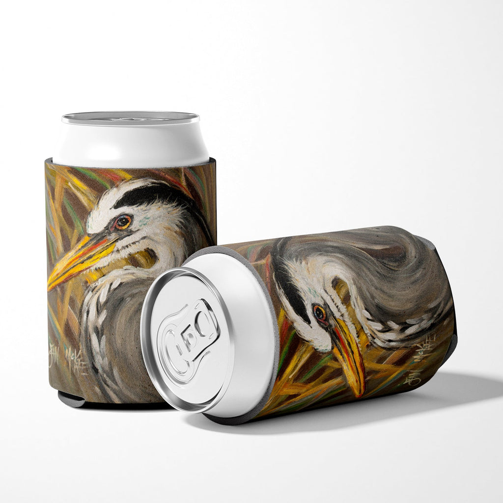 Blue Heron Can or Bottle Hugger Cooler Sleeve for Standard 12 oz Cans, Insulated Foam Beer & Soda Can Hugger Reusable