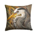 Blue Heron Decorative Throw Pillow 14x14 Indoor Outdoor Accent Cushion, Fabric Cover with Insert for Sofa, Bed, Porch & Living Room