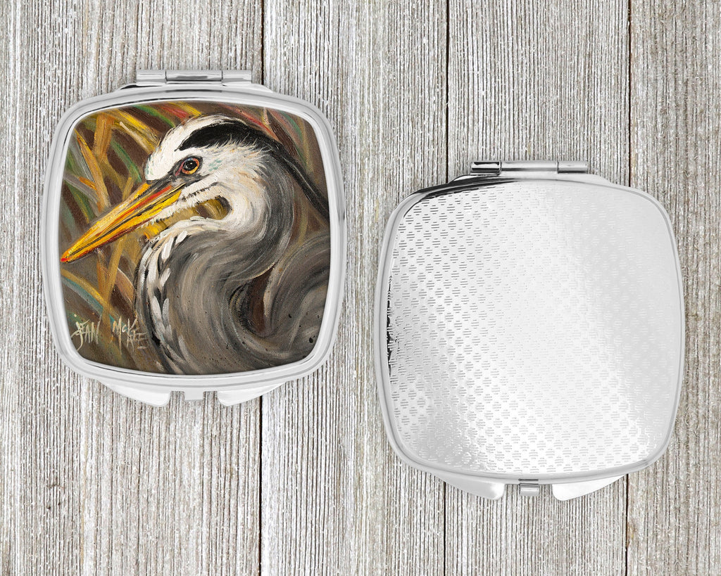 Blue Heron Compact Mirror Decorative Travel Makeup Mirror for Women Girls Gifts Pocket Makeup Mirror Folding Handheld
