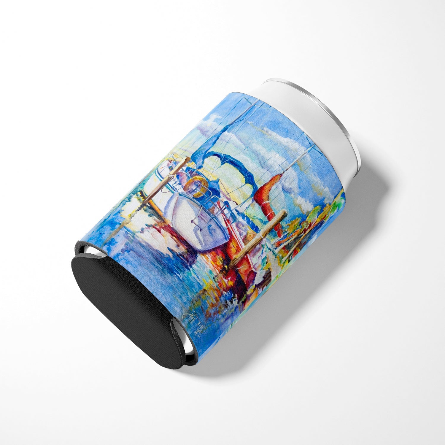 Towering Q Sailboats Can or Bottle Hugger Cooler Sleeve for Standard 12 oz Cans, Insulated Foam Beer & Soda Can Hugger Reusable