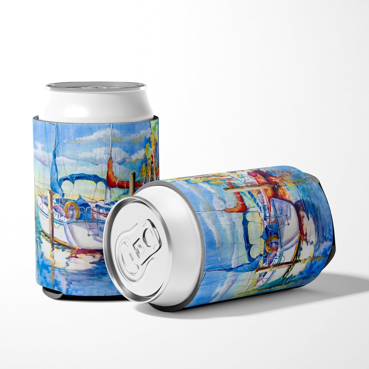 Towering Q Sailboats Can or Bottle Hugger Cooler Sleeve for Standard 12 oz Cans, Insulated Foam Beer & Soda Can Hugger Reusable