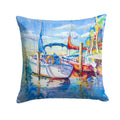 Towering Q Sailboats Decorative Throw Pillow 14x14 Indoor Outdoor Accent Cushion, Fabric Cover with Insert for Sofa, Bed, Porch & Living Room