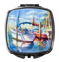Towering Q Sailboats Compact Mirror Decorative Travel Makeup Mirror for Women Girls Gifts Pocket Makeup Mirror Folding Handheld