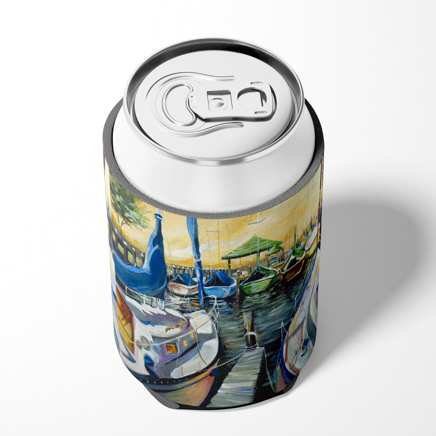 Seven Boats Sailboats Can or Bottle Hugger Cooler Sleeve for Standard 12 oz Cans, Insulated Foam Beer & Soda Can Hugger Reusable