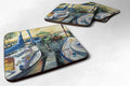 Seven Boats Sailboats Foam Coasters Set of 4 Cup Coasters for Indoor Outdoor, Tabletop Protection, Anti Slip, Mouse pad Material