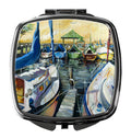 Seven Boats Sailboats Compact Mirror Decorative Travel Makeup Mirror for Women Girls Gifts Pocket Makeup Mirror Folding Handheld