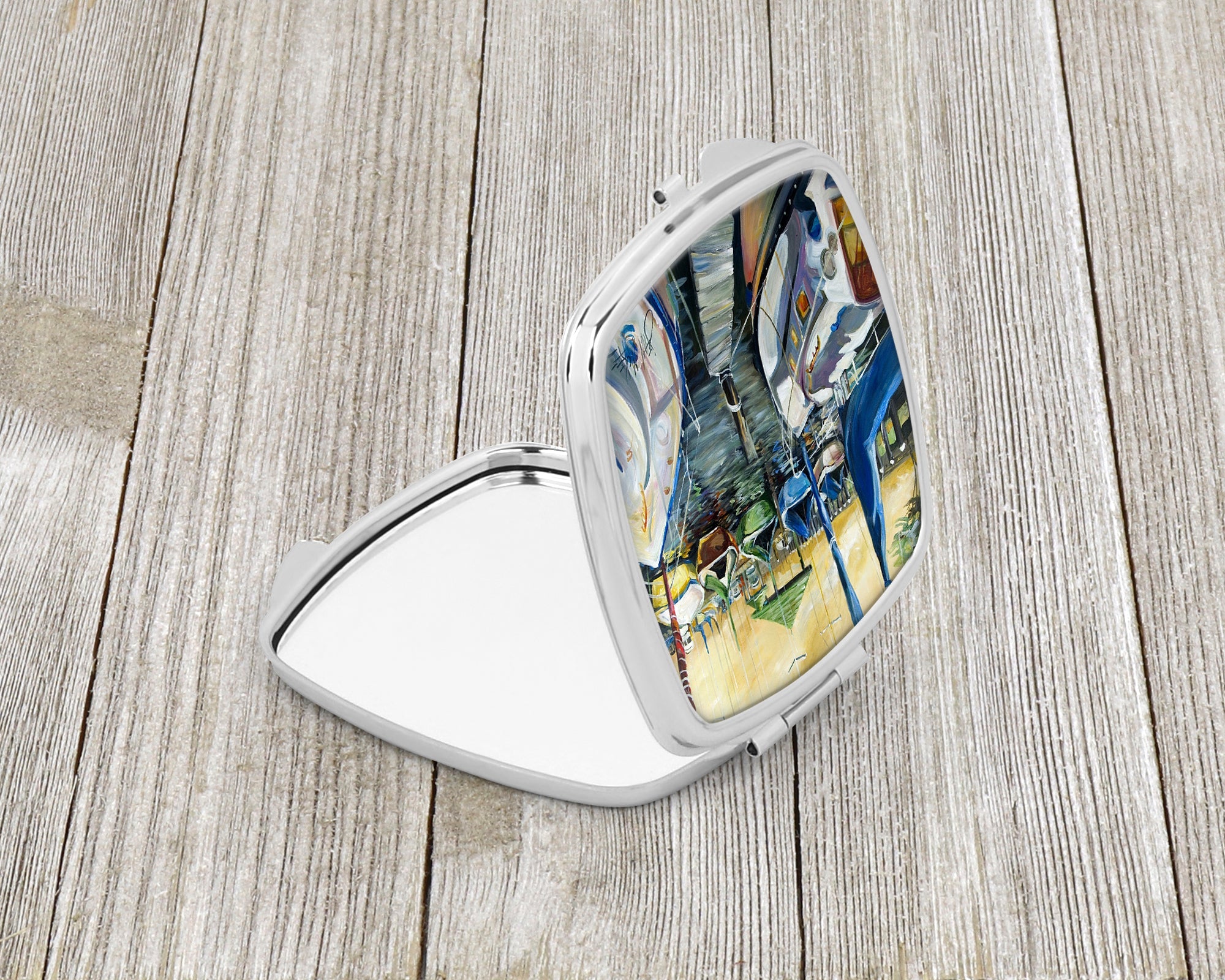 Seven Boats Sailboats Compact Mirror Decorative Travel Makeup Mirror for Women Girls Gifts Pocket Makeup Mirror Folding Handheld