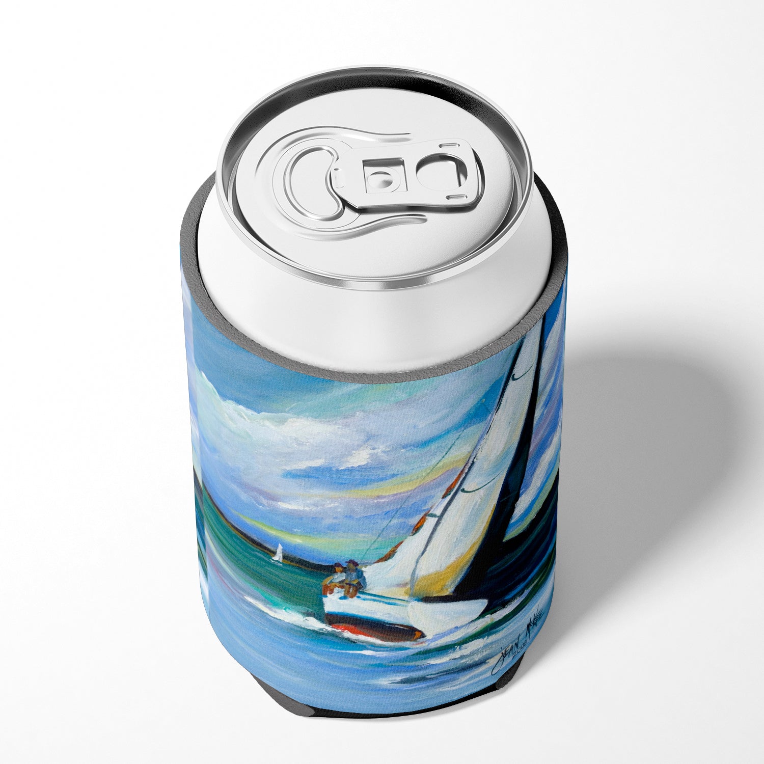 Two and a Sailboat Can or Bottle Hugger Cooler Sleeve for Standard 12 oz Cans, Insulated Foam Beer & Soda Can Hugger Reusable