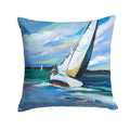 Two and a Sailboat Decorative Throw Pillow 14x14 Indoor Outdoor Accent Cushion, Fabric Cover with Insert for Sofa, Bed, Porch & Living Room