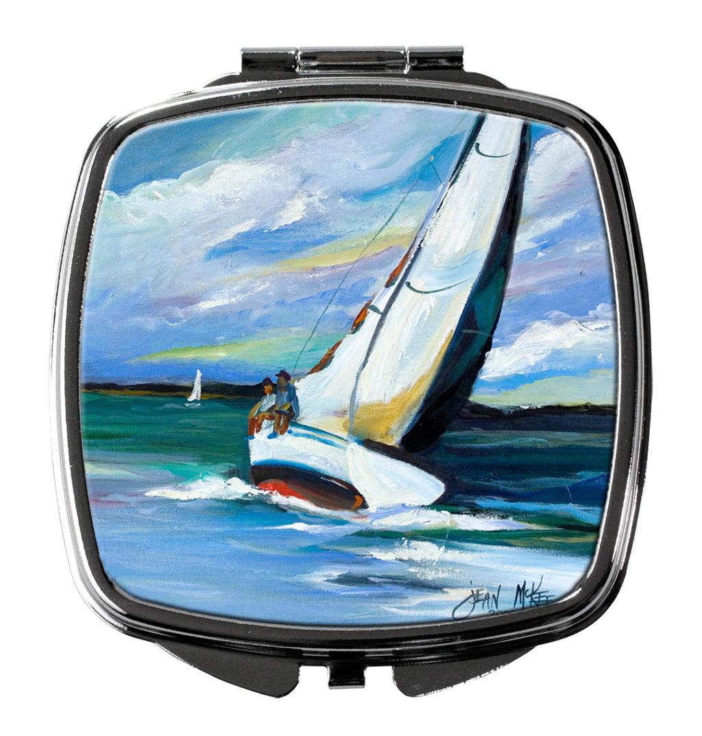 Two and a Sailboat Compact Mirror Decorative Travel Makeup Mirror for Women Girls Gifts Pocket Makeup Mirror Folding Handheld