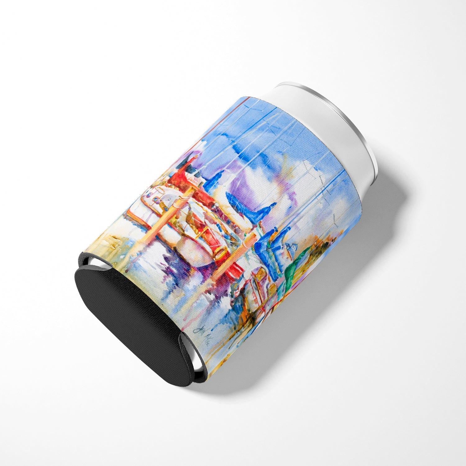 Runaway Sailboats Can or Bottle Hugger Cooler Sleeve for Standard 12 oz Cans, Insulated Foam Beer & Soda Can Hugger Reusable