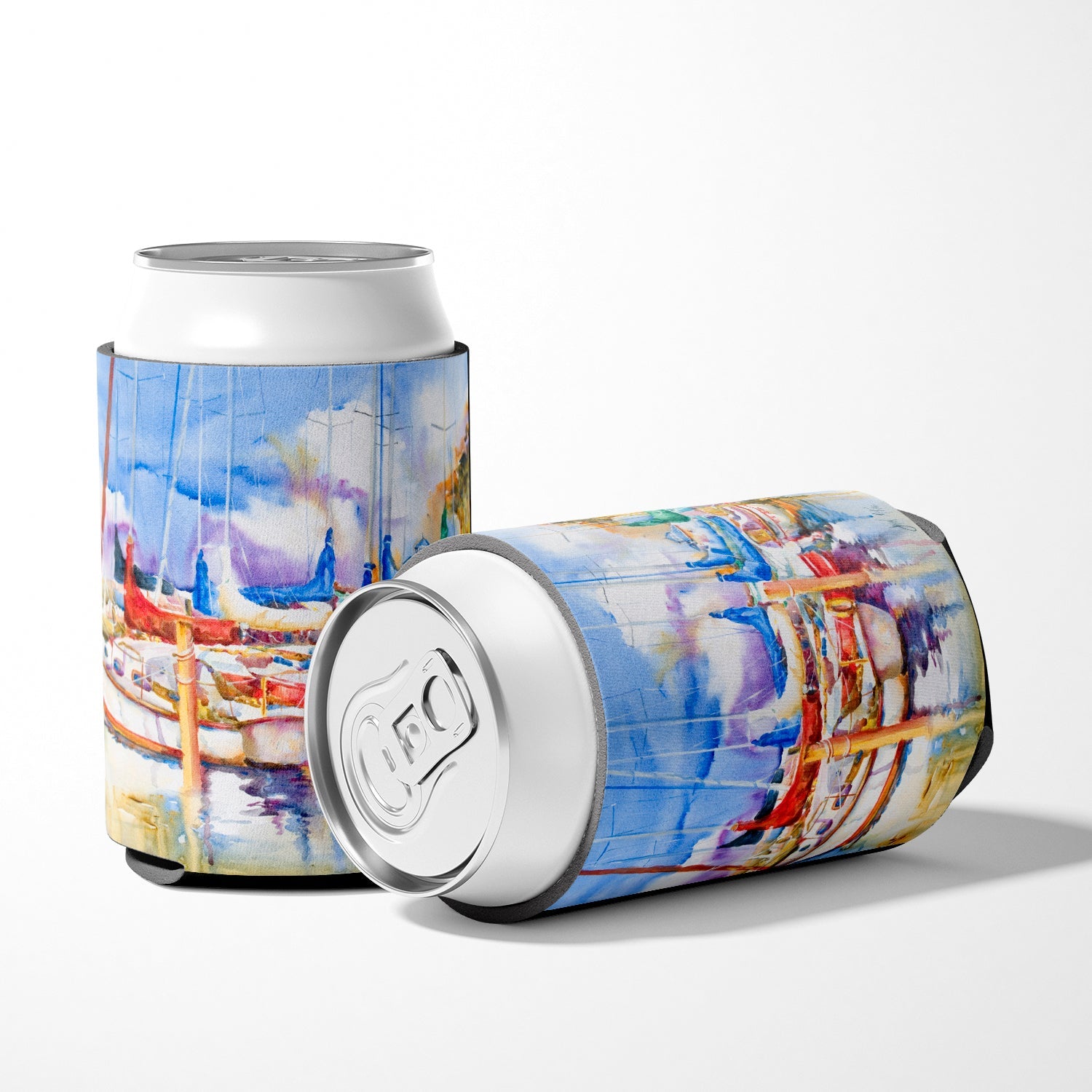 Runaway Sailboats Can or Bottle Hugger Cooler Sleeve for Standard 12 oz Cans, Insulated Foam Beer & Soda Can Hugger Reusable