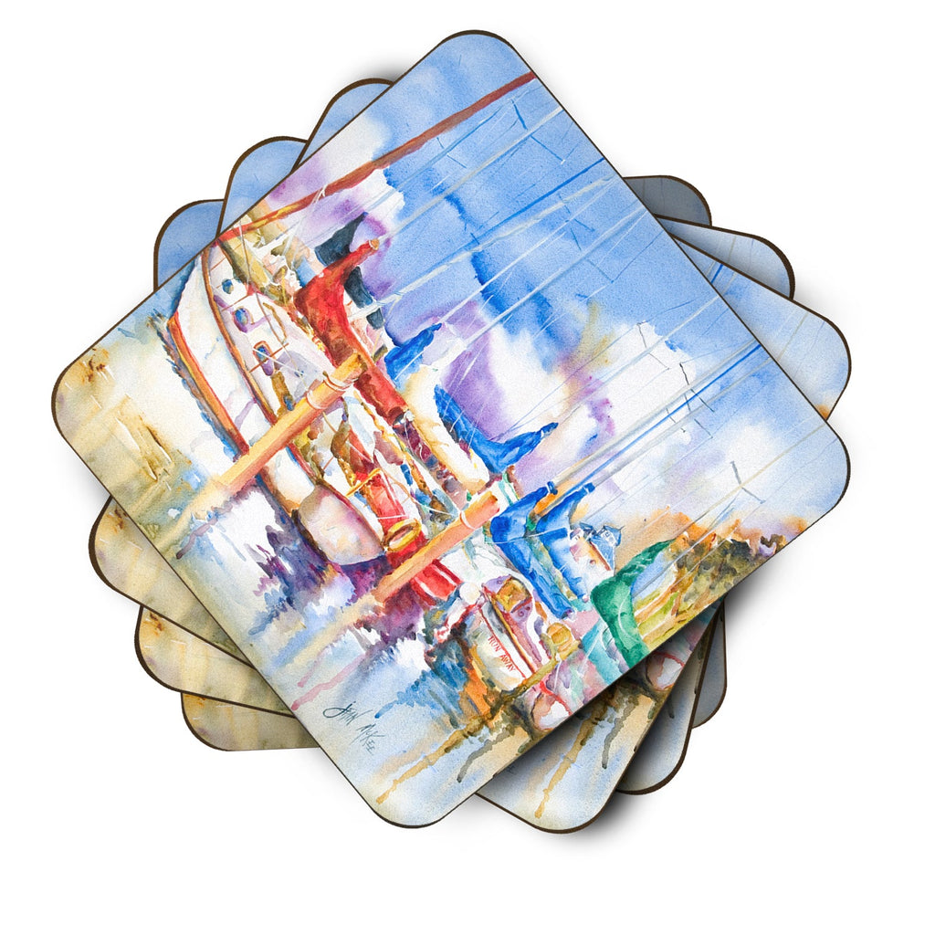 Runaway Sailboats Foam Coasters Set of 4 Cup Coasters for Indoor Outdoor, Tabletop Protection, Anti Slip, Mouse pad Material