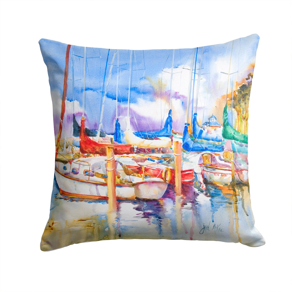 Runaway Sailboats Decorative Throw Pillow 14x14 Indoor Outdoor Accent Cushion, Fabric Cover with Insert for Sofa, Bed, Porch & Living Room