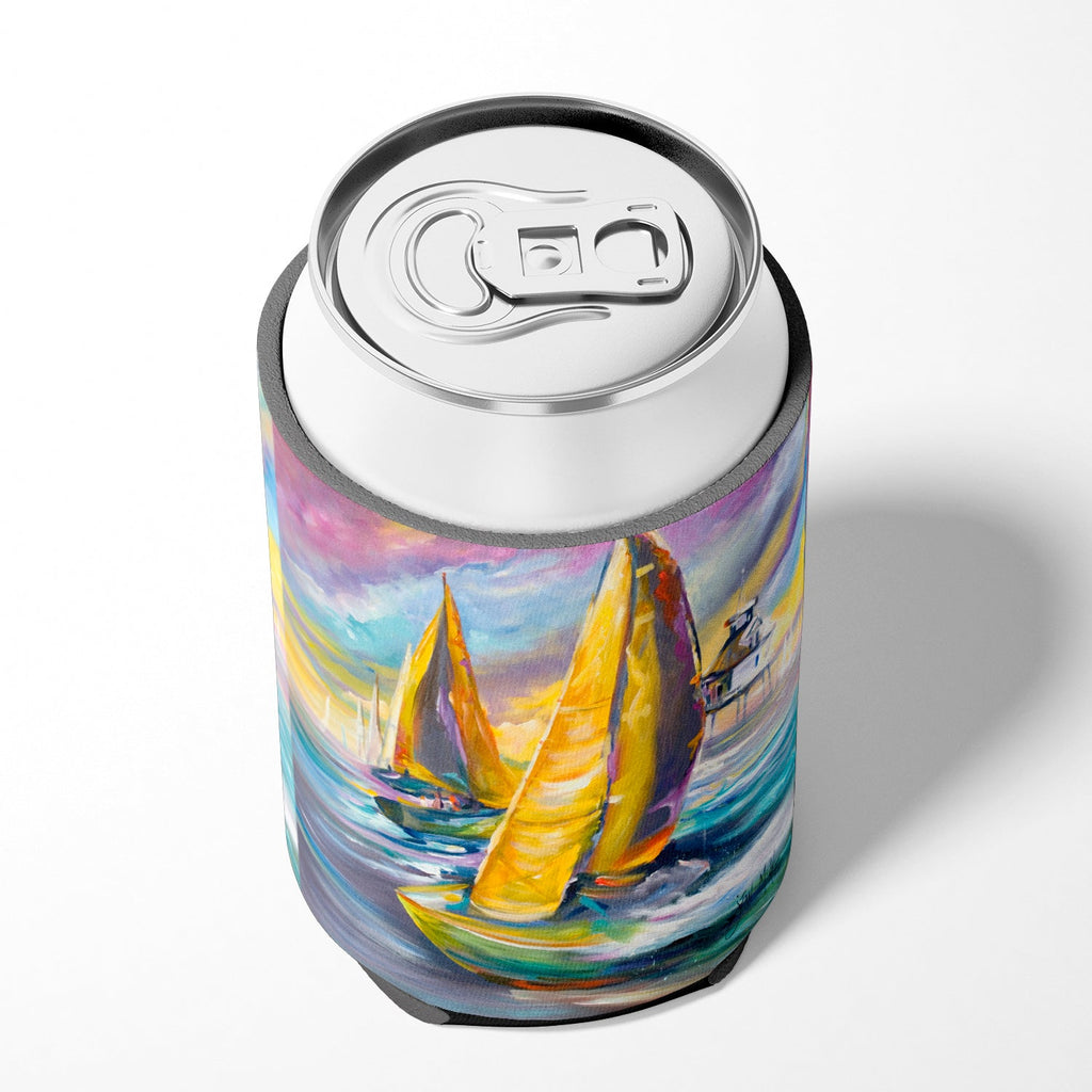 Middle Bay Lighthouse Sailboats Can or Bottle Hugger Cooler Sleeve for Standard 12 oz Cans, Insulated Foam Beer & Soda Can Hugger Reusable