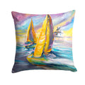 Middle Bay Lighthouse Sailboats Decorative Throw Pillow 14x14 Indoor Outdoor Accent Cushion, Fabric Cover with Insert for Sofa, Bed, Porch & Living Room