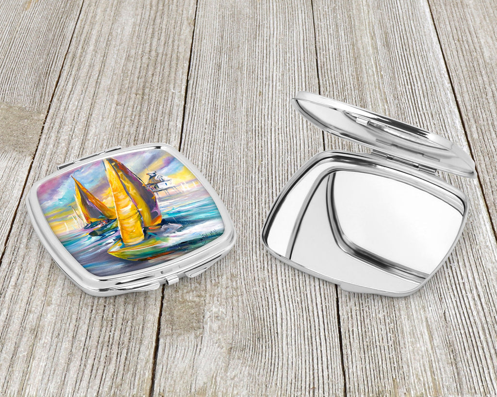 Middle Bay Lighthouse Sailboats Compact Mirror Decorative Travel Makeup Mirror for Women Girls Gifts Pocket Makeup Mirror Folding Handheld