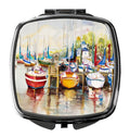 Paradise Sailboats Compact Mirror Decorative Travel Makeup Mirror for Women Girls Gifts Pocket Makeup Mirror Folding Handheld
