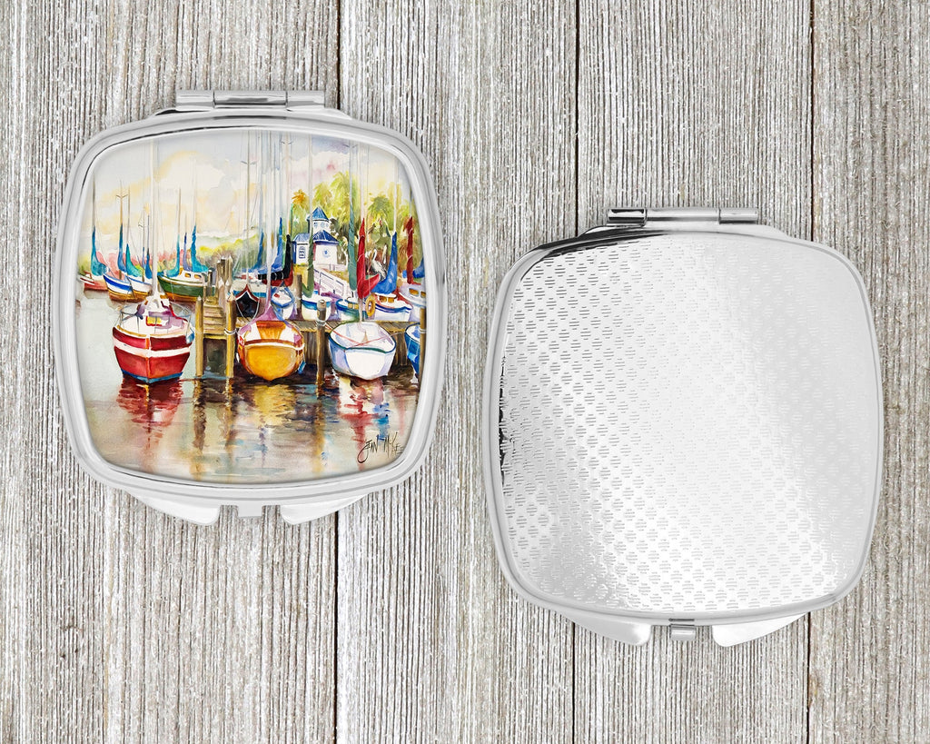 Paradise Sailboats Compact Mirror Decorative Travel Makeup Mirror for Women Girls Gifts Pocket Makeup Mirror Folding Handheld