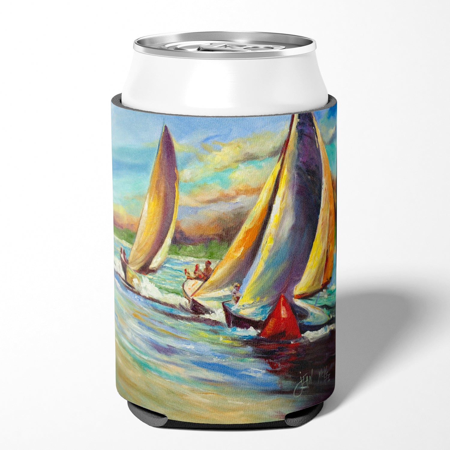 Knost Reggata Sailboats Can or Bottle Hugger Cooler Sleeve for Standard 12 oz Cans, Insulated Foam Beer & Soda Can Hugger Reusable