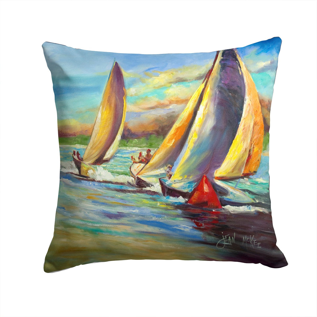 Knost Reggata Sailboats Decorative Throw Pillow 14x14 Indoor Outdoor Accent Cushion, Fabric Cover with Insert for Sofa, Bed, Porch & Living Room