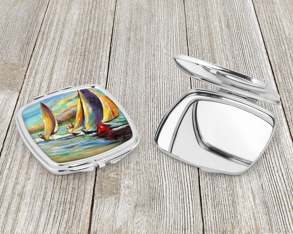 Knost Reggata Sailboats Compact Mirror Decorative Travel Makeup Mirror for Women Girls Gifts Pocket Makeup Mirror Folding Handheld