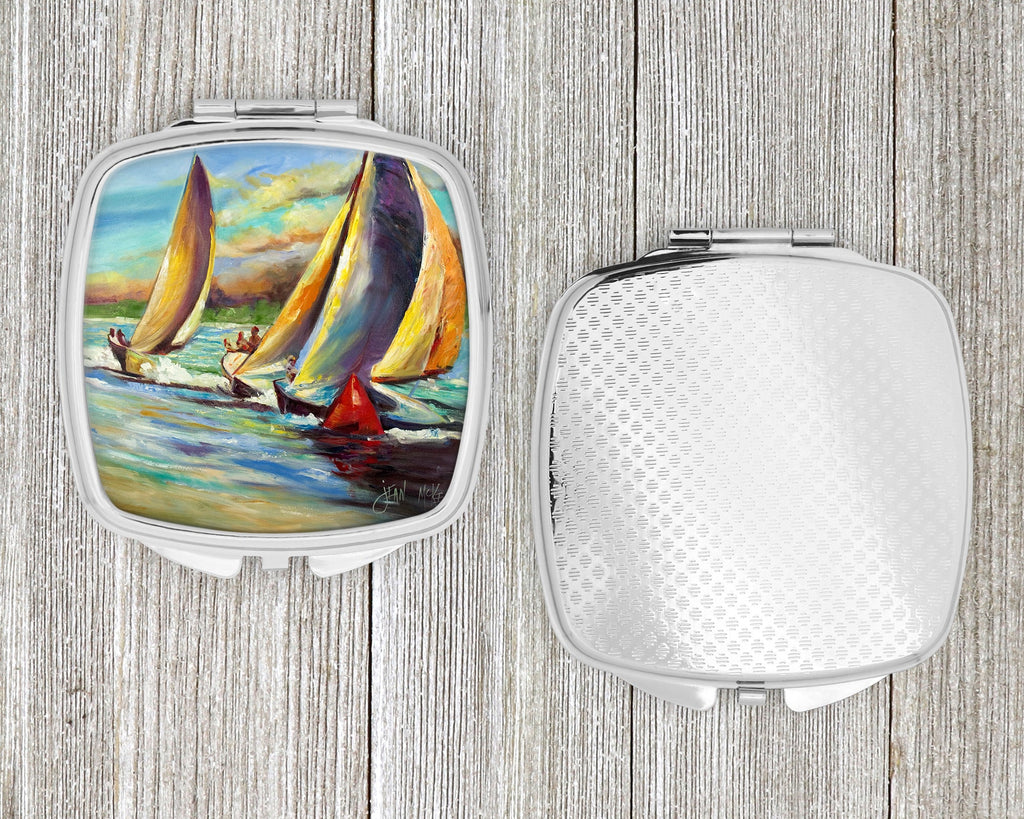 Knost Reggata Sailboats Compact Mirror Decorative Travel Makeup Mirror for Women Girls Gifts Pocket Makeup Mirror Folding Handheld