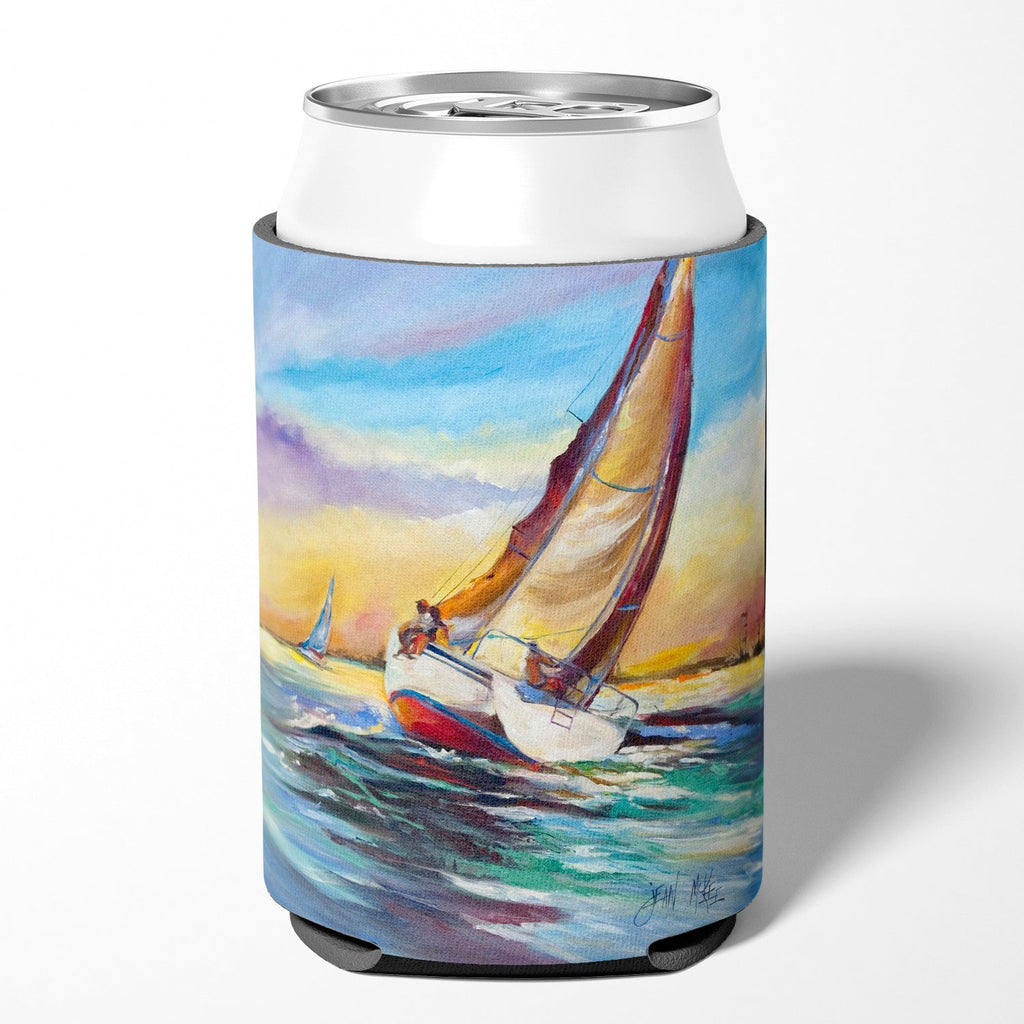 Horn Island Boat Race Sailboats Can or Bottle Hugger Cooler Sleeve for Standard 12 oz Cans, Insulated Foam Beer & Soda Can Hugger Reusable