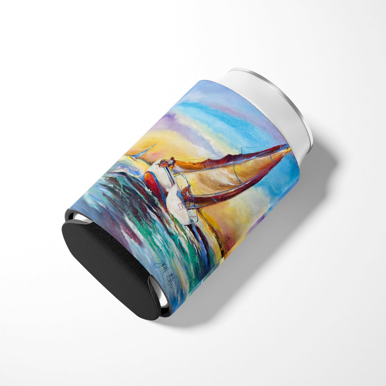 Horn Island Boat Race Sailboats Can or Bottle Hugger Cooler Sleeve for Standard 12 oz Cans, Insulated Foam Beer & Soda Can Hugger Reusable