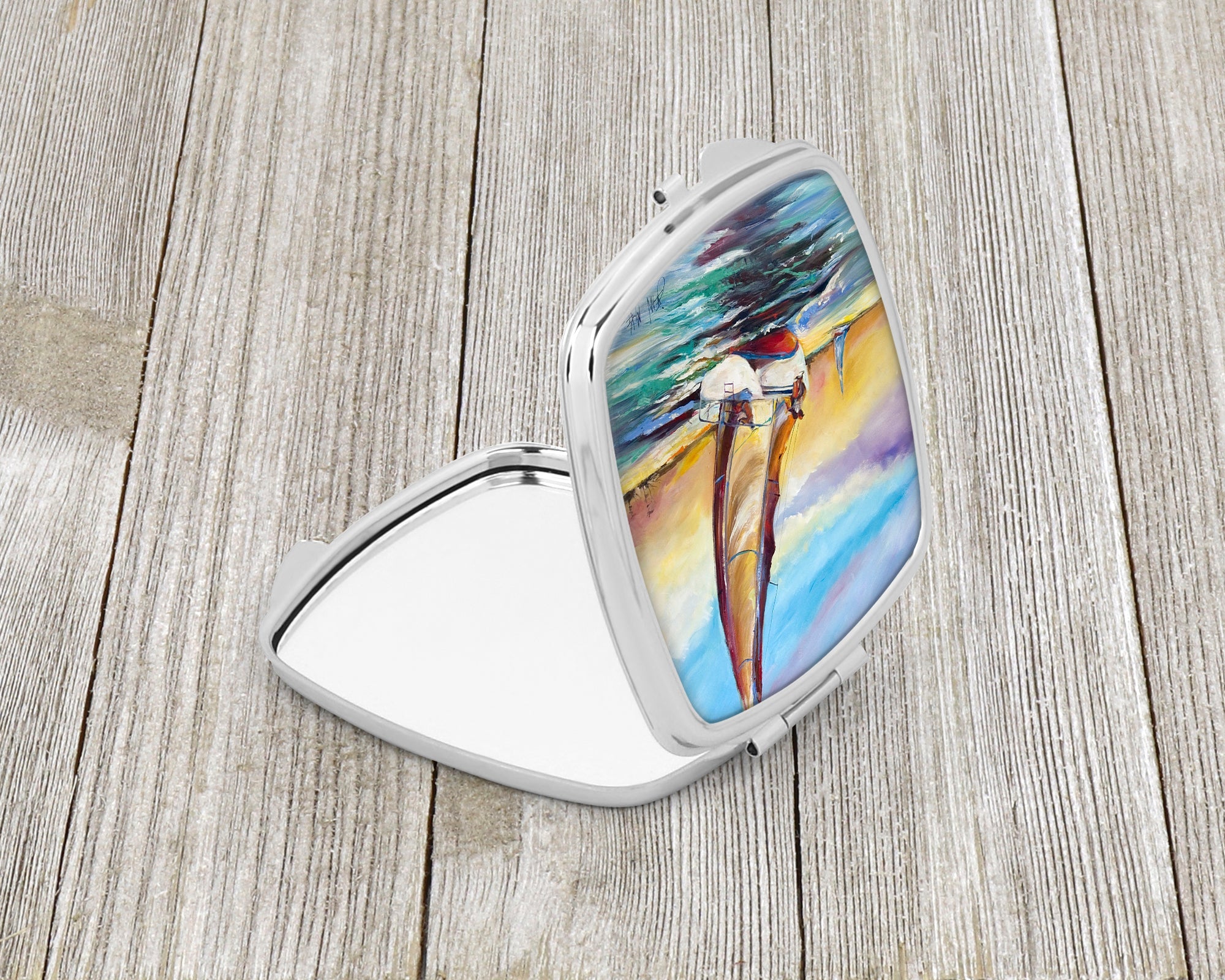 Horn Island Boat Race Sailboats Compact Mirror Decorative Travel Makeup Mirror for Women Girls Gifts Pocket Makeup Mirror Folding Handheld