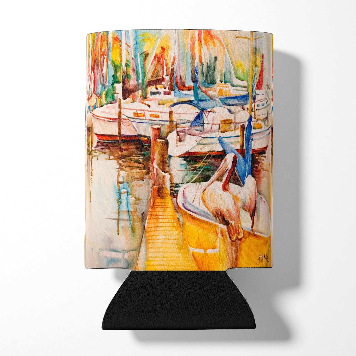 Pelicans and Sailboats Can or Bottle Hugger Cooler Sleeve for Standard 12 oz Cans, Insulated Foam Beer & Soda Can Hugger Reusable